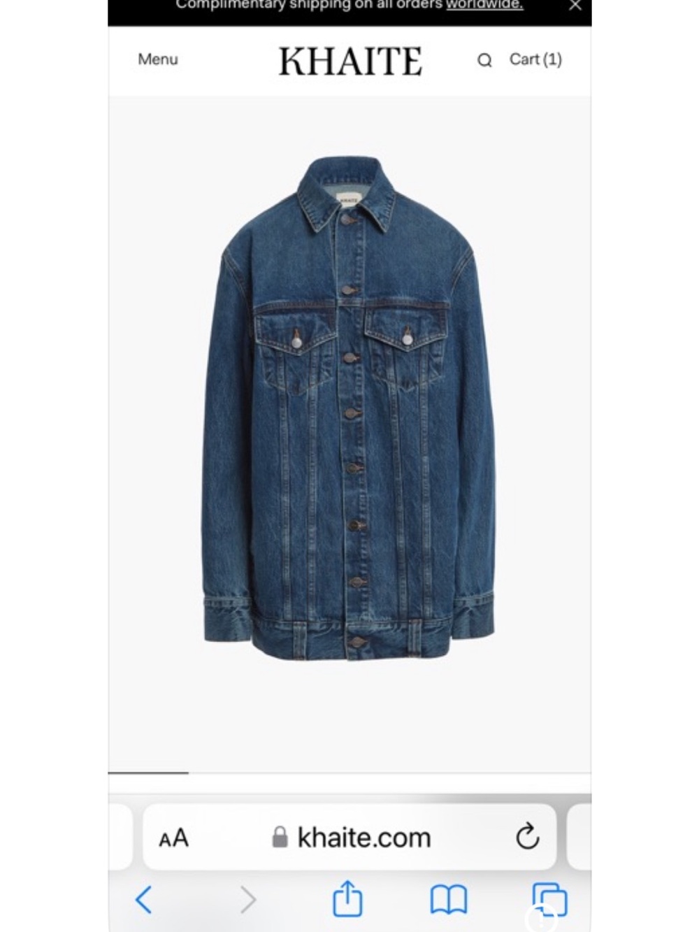 KHAITE Indigo Denim Jacket - Picture 5 of 5